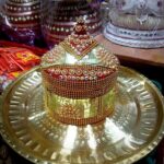 Wooden Sindhora / Sindoor Box Rounded (Stone Work) Big