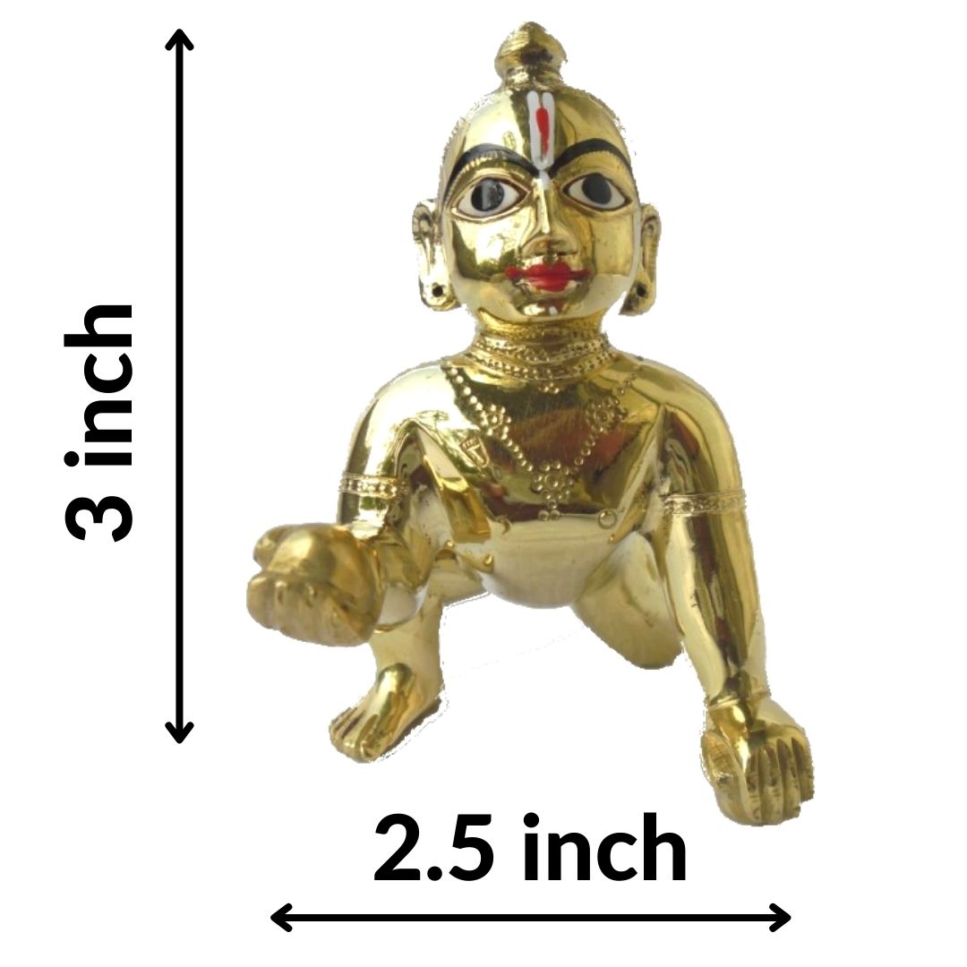 Brass Laddu Gopal (3 inch)