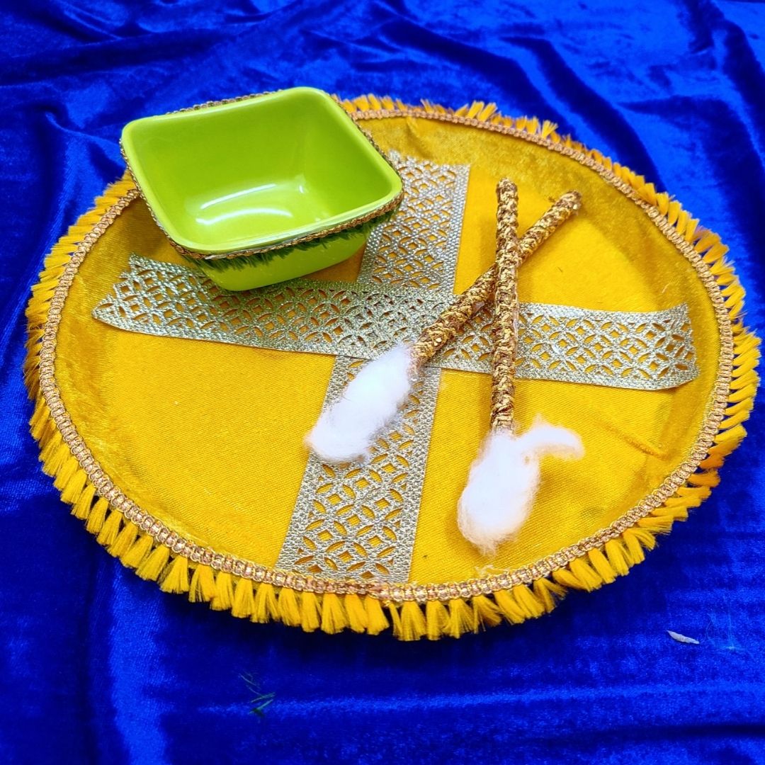 Haldi Ritual Thali (Yellow)