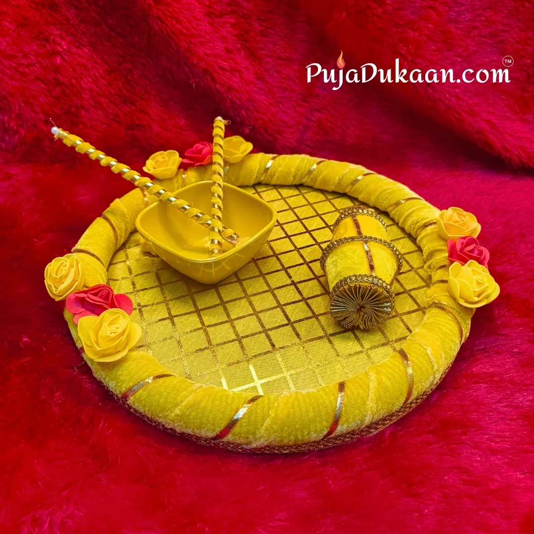 Haldi Ritual Thali (Yellow)