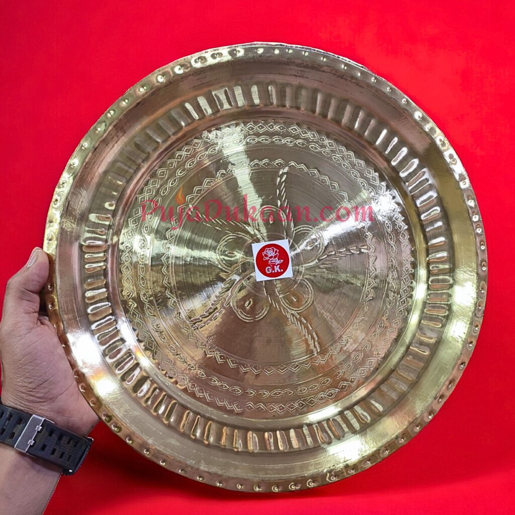 Brass Pushp Patra Plate 10 Inch To 20 Inch Puja Dukaan brass-pushp-patra-plate-10-inch-to-20-inch-puja-dukaan