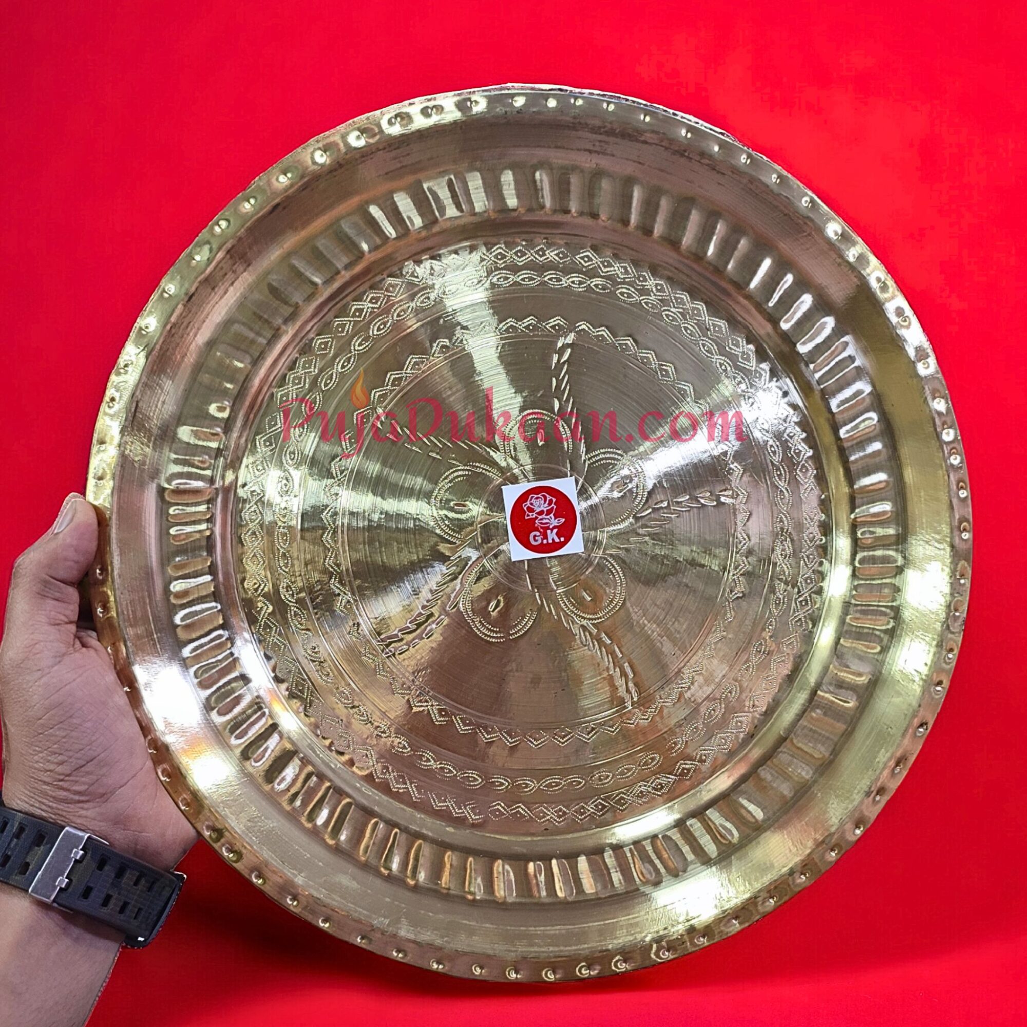 Brass Pushp Patra Plate (10 inch to 20 inch)