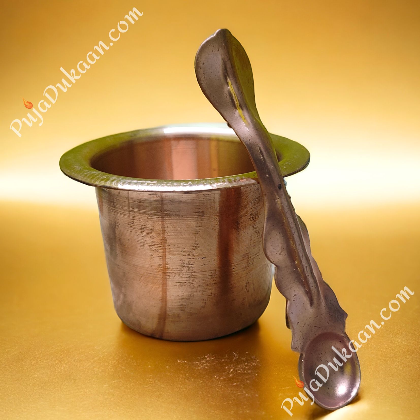 Copper Aachmani & Panch Patra (2 inches)