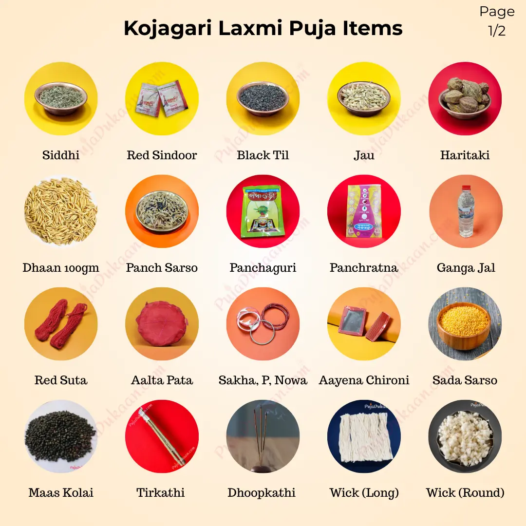 Kojagari Laxmi Puja Samagri Kit