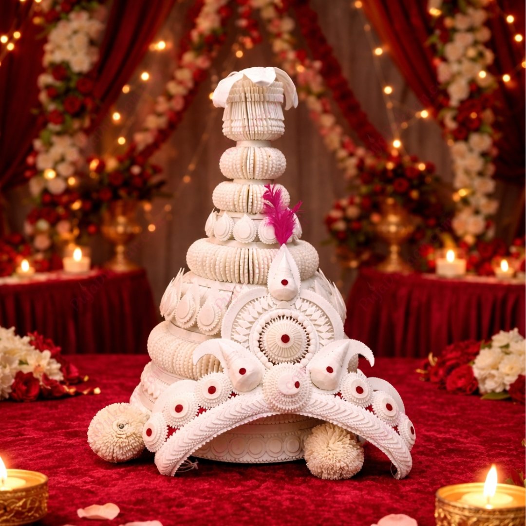 Topor Mukut Set For Bengali Wedding (Premium White NB)