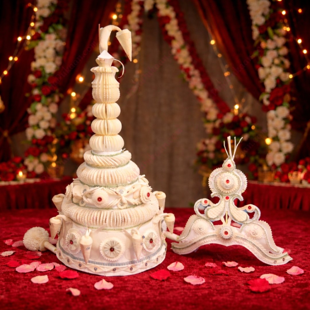 Topor Mukut Set For Bengali Wedding (Dual Peacock)