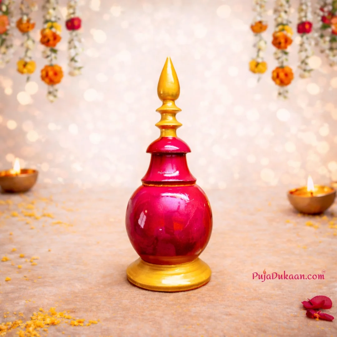 Full Red Wooden Gachkouto / Sindoor Box (Classic) Medium