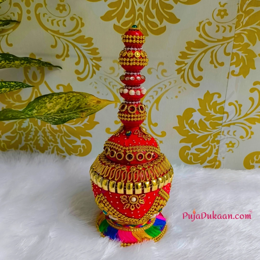 Wooden Sindhora / Sindoor Box Standing (Stone Work A1)