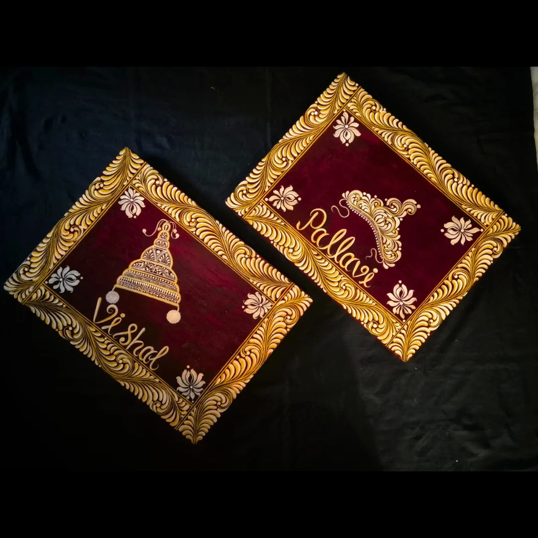 Kolka Designed Wedding Pidhi Name Customized 2pcs (P5)